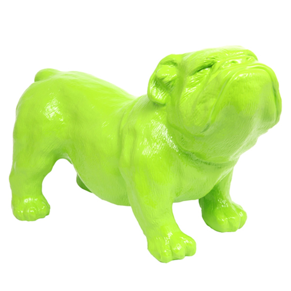 statue bouledogue anglais vert 60 cm